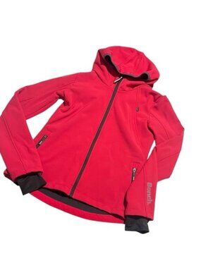 Bench Pink Fleece Lined Hooded Full-Zip Thumb Hole Hoodie Jacket Size Medium